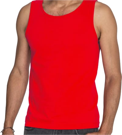 Fruit of the Loom Tanktop - rood - katoen - hemdje - heren S