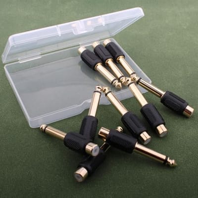10 stuks 6,35 mm mono naar RCA audioadapter - 1/4 inch naar cinch stekker