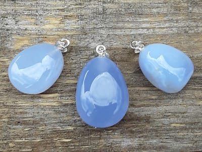 Edelsteen Chalcedoon hanger - 925 sterling zilver
