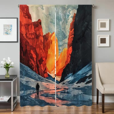 Interieur Gordijnen voor Woonkamer 2 Stuks Verduisterende Gordijnen Deurgordijn Backpacker Scheidingswand Slaapkamer Decoratie W50xH70cmx2pcs-CL red