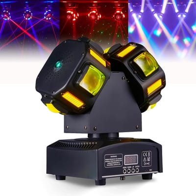 ANMI® LED Moving Head DJ Licht - 8x12W RGBW Beam & Stroboscoop Effecten - DMX 512 Sound Activated - 540° X-as & 360° Y-as Rotatie - Ideaal voor Feestjes, Concerten, Festivals en Shows