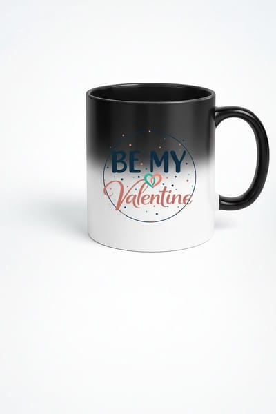 Magische Mok 'BE MY Valentine' Zwart - Kleurveranderend Valentijnsdag Cadeau