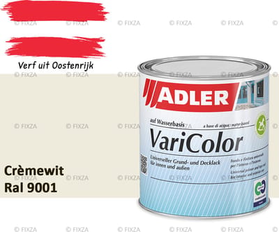 ADLER Varicolor Lakverf RAL 9001 – Crèmewit 750 ml – 2-in-1 Houtverf, Metaalverf en Kunststof Lak voor Binnen & Buiten