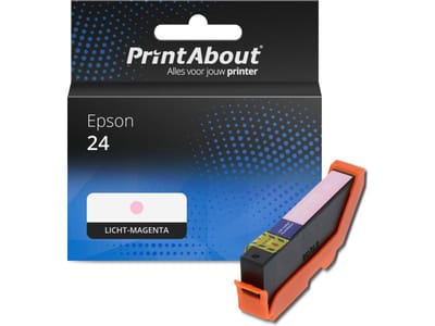 PrintAbout huismerk Inktcartridge 24 (C13T24264012) Licht-magenta Geschikt voor Epson