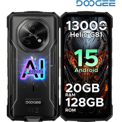 DOOGEE Fire 5 Pro Gemini Ai Robuuste Telefoon 13000mAh Batterij Helio G81 24GB RAM (4+20) 128GB ROM 6.6" 90Hz Globale Versie Smartphones