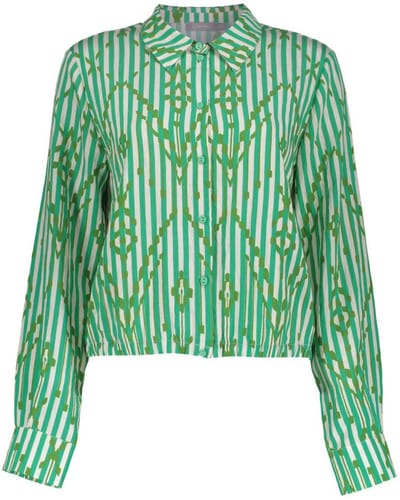 Geisha Blouse Blouse Met Puntkraag 63279 20 000718 Ecru/green Dames Maat - M