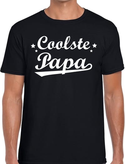 Coolste papa t-shirt zwart voor heren - zwart coolste papa cadeaushirt - vaderdag shirt S