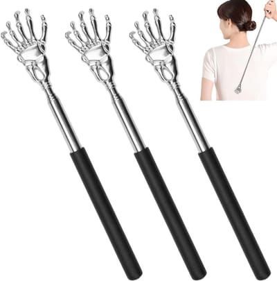 Set van 3 Rugkrabbers voor Hoofd- en Rugmassage, Verstelbare RVS Krabhand, Ideaal Cadeau voor Mannen en Vrouwen, Perfect voor Ontspanning en Verlichting van Spanning