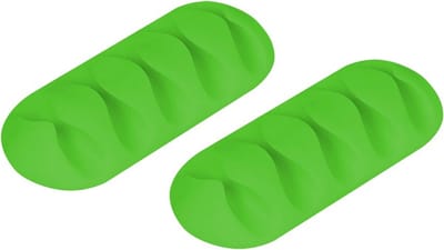 Kabelhouder 5-voudig - Zelfklevend - Groen - 2 stuks