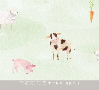 INGK - Kate & Andy - Behang - Barnyard (green)