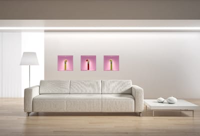 Sticker met 3D-effect: Bloemen en vazen, 40 x 120 cm