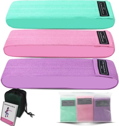 Resistance bands - weerstandsbanden - Booty Band - Fitness Elastieken Voor Benen en Billen - Fitness Banden - Fitness elastiek - Set van 3 - Roze