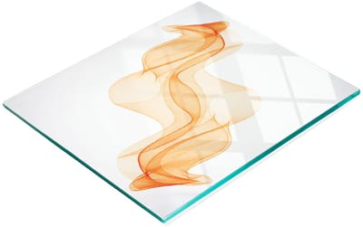 Decoratieve glazen keukensnijplank met abstract rookmotief, 60x52 cm