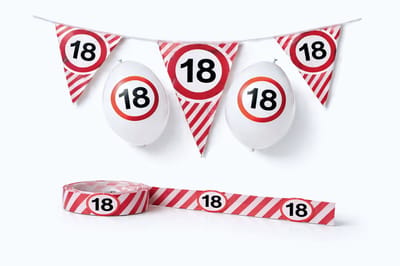 3BMT® 18 jaar verjaardag versiering - pakket - slinger, ballonnen en afzetlint