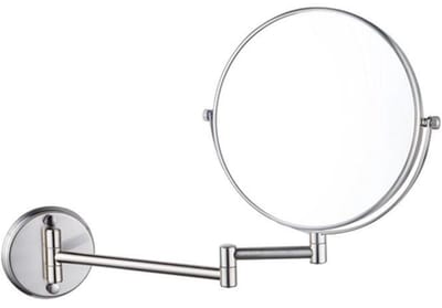 Fugaflow make-up spiegel - 20cm - rond - PVD - geborsteld RVS -