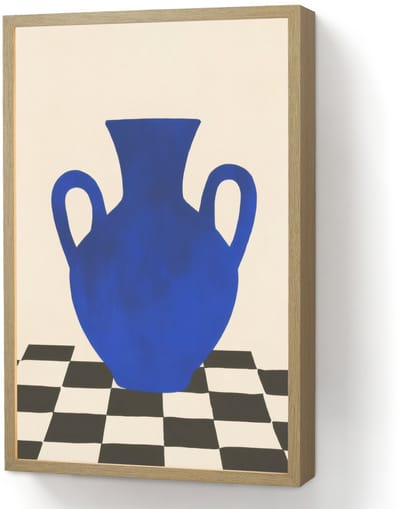 Wandlamp 40x60 cm - Oplaadbaar - Vaas - Blauw - Geblokt - Modern - Wandlampen binnen woonkamer - Slaapkamer lamp - Decoratieve nachtlamp - Vloerlamp draadloos