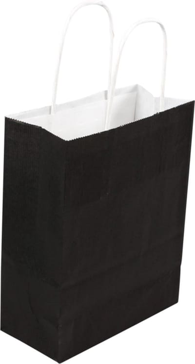 Papieren tas met gedraaid papieren koord - 18x 8x22cm ( 50 stuks).