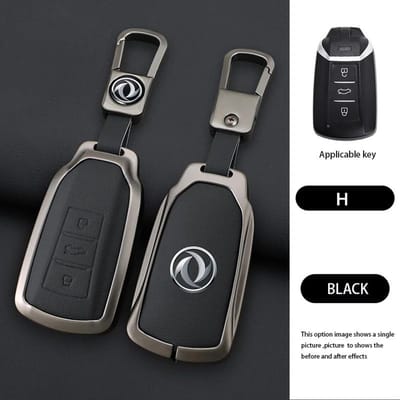 Housse de clé de voiture en alliage de zinc Étuis pour télécommandes intelligentes sans clé Porte-clés Accessoires automobiles Fournitures Pour Dfsk Dongfeng Aeolus Ax7 gray