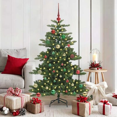 vidaXL - Kunstmatige - Hinged - Kerstboom - Groen - 150 - cm - PVC - en - Staal