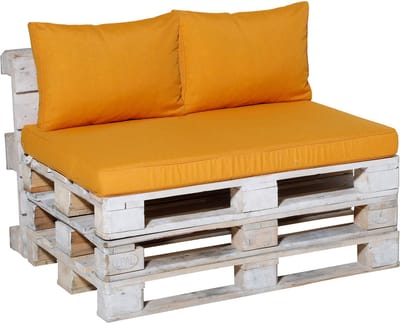 Madison - Loungekussen - Tuinkussen - Palletkussen - Rugkussen - 3-delig - 120 x 80cm - Panama Geel