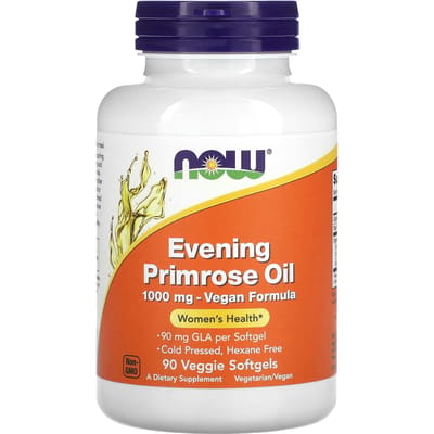 NOW Foods Evening Primrose Oil 1000 mg – Teunisbloemolie met 90 mg GLA – 90 Vegan Softgels – Voedingssupplement