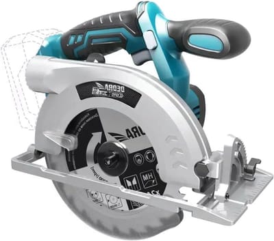 Accu cirkelzaag - Handzaag machine - Hout zagen - Verstelbare hoek - 165 mm zaagblad - Zwart