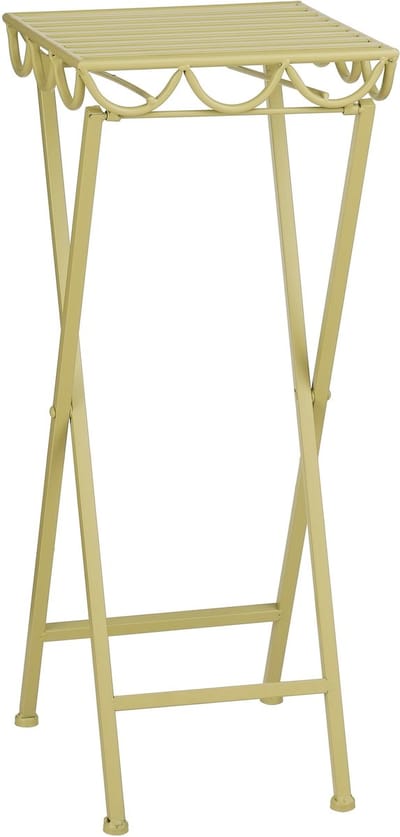 Mica Decorations Rosalie Planttafel voor Buiten - Plantenstandaard voor Kamerplanten 68 x 28cm - Inklapbaar - IJzer - Lichtgroen