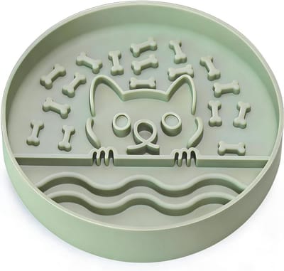 Interactieve Antislip Hondenvoerbak, Siliconen Puzzelbak voor Langzaam Eten, Geschikt voor Honden en Katten, BPA-vrij, Stimuleert Gezond Eetgedrag