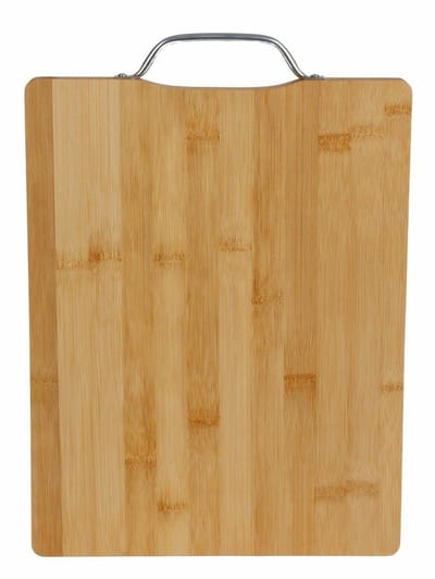 Bamboe houten snijplank/serveerplank met handvat L33 x B25 cm - Snijplanken van hout