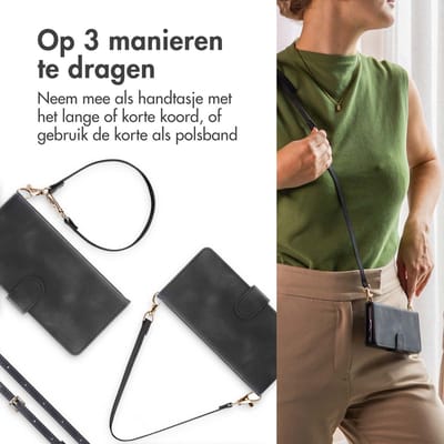 imoshion Hoesje - Geschikt voor Google Pixel 8a - Bookcase met koord - Zwart