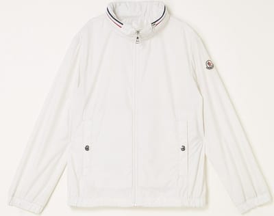 Moncler Farlak jack met logo en opbergbare capuchon - wit - maat 152