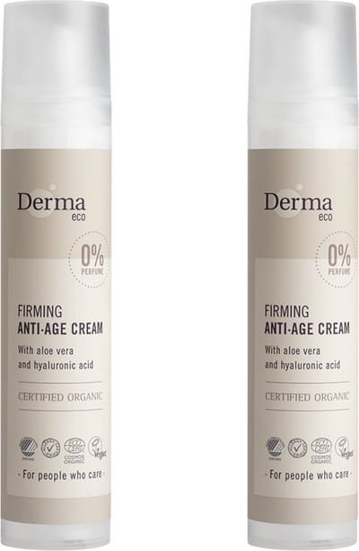 Derma Eco Anti-Age Crème - Hypoallergeen - Hyaluronzuur en Vitamine E - Parfumvrij - 2 x 50 ml