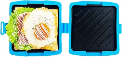 Sandwich Maker - Compacte Keuken Grill - Snelle Maaltijden Maken - Vaatwasmachinebestendig - 4.3 x 17.6 x 4.3 cm - Blauw