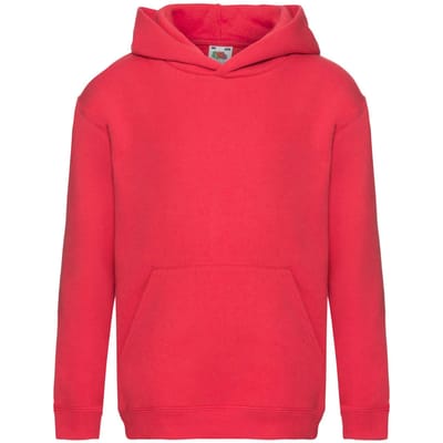 Fruit Of The Loom Kinder Unisex Premium 70/30 Sweatshirt met Capuchon / Hoodie (Rood)