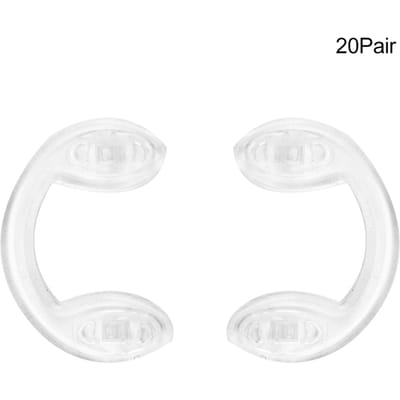 20 Paires de Plaquettes de Nez en Forme de U Silicone Souple Antidérapantes Accessoires Lunettes Enfants white