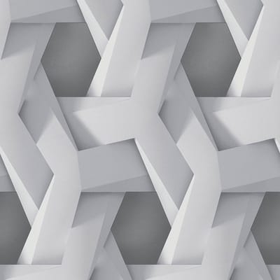 3D behang Profhome 387212-GU vliesbehang hardvinyl warmdruk in reliëf glad met geometrische vormen mat grijs lichtgrijs 5,33 m2