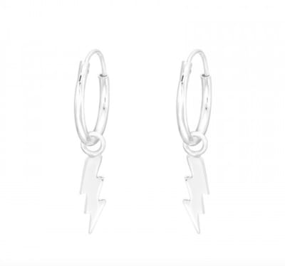 WeLoveSilver - oorbellen - 925 zilver - bliksemschicht hanger