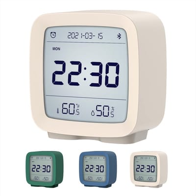 Slimme Bluetooth Wekker met App Controle - Digitale Klok met Datum, Tijd, Temperatuur, Luchtvochtigheid, Snooze Functie en 16 Alarmen