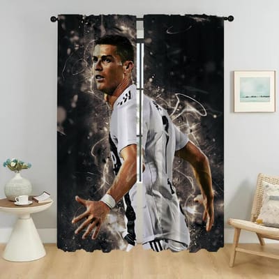 Gordijnen voor Slaapkamer Ronaldos Huis Interieurgordijnen voor Woonkamer Verduisterend Gordijn Scheidingswand Halloween Decoratie Shades W132xH241cmx2pcs-CL