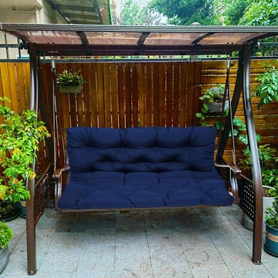 Schommelbank Kussen - Zitkussen Buitenbank - Tuin Ontspanning - 10cm Dikke Rugleuning - 120x100x10cm - Blauw