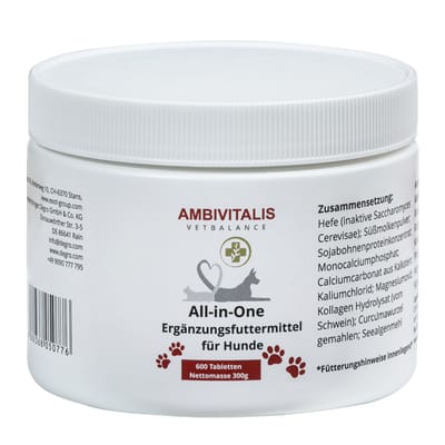 600 tabletten Ambivitalis All-In-One aanvullende voeding voor honden
