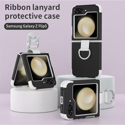 Zachte, valbestendige siliconen telefoonhoes met galvanische coating voor Samsung Galaxy Z Flip 5 Flip5 5G Ring Hard Shell Schokbestendige Cover Galaxy Z Flip 5 gray