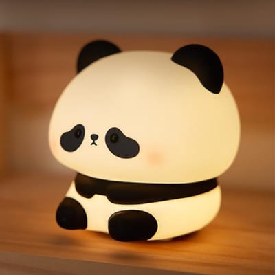 Daity Schattig panda-nachtlampje - zacht LED-nachtlampje met dierenmotief - siliconen van voedingskwaliteit - dimbaar en oplaadbaar nachtlampje met 3 standen - geschikt voor borstvoedende peuters en baby's - leuk cadeau voor kinderen