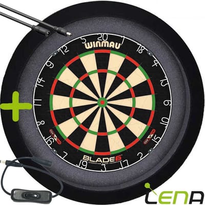 LENA Dartbordverlichting Basic (Zwart ) + Schakelaar + Verlengkabel (2.5m1)