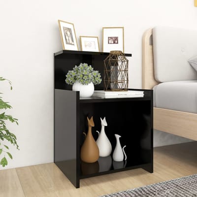 vidaXL - Nachtkastjes - 2 - st - 40x35x60 - cm - bewerkt - hout - zwart