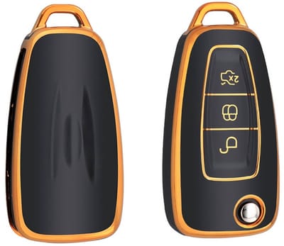 Autosleutel Hoesje geschikt voor Ford - Sleutelcover - TPU Cover Sleutelhoes - Accessoires - goud