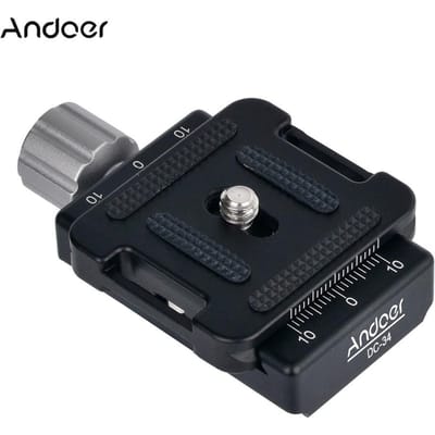 Adaptateur de serrage de plaque QR avec une vis de plaque QR 1/4  pour Arca-Swiss argenté
