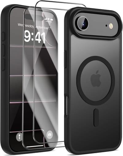 Magnetisch Hoesje Geschikt voor: iPhone Air - MagSafe-Compatibel - Militaire Schokbescherming, Krasbestendig & Slank Design met Matte Transparante Achterkant + 2x Screenprotector