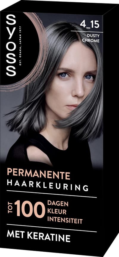 SYOSS Permanent Coloration 4-15 - Haarverf - Permanente Haarkleuring - Dusty Chrome – Grijsdekking – Vermindert Haarbreuk - 1 Stuk