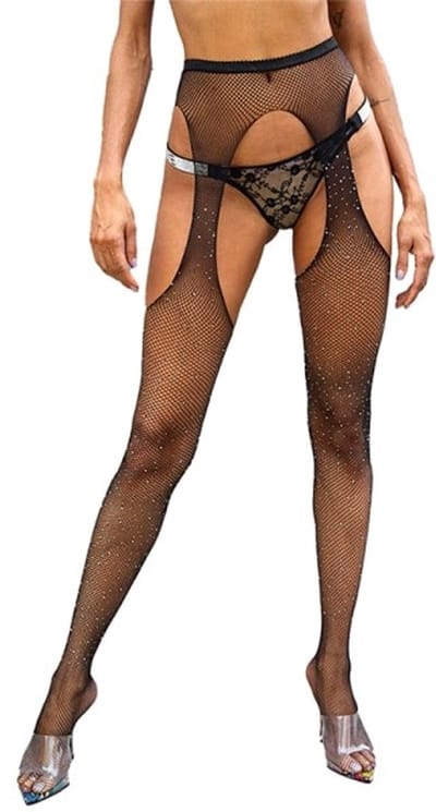Sexy netkousen met strass - netkousen - sexy benen - hot-fix strass - panty's - strass-kousen voor vrouwen